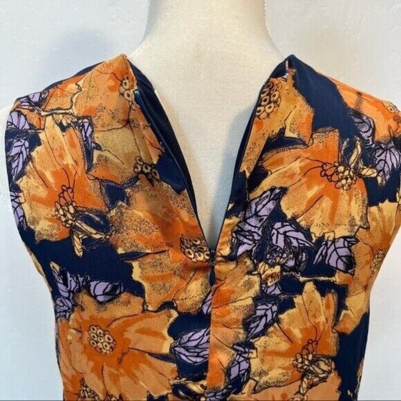 Aritzia Babaton Hopkins Blouse Floral Top Size S sleeveless front tie - Picture 9 of 12